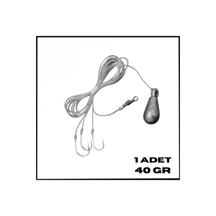 Uyguna-Yakala 40 gr-3 İğneli Kurşunlu Fırdöndülü Dip Beden Oltası Takımı-TAK.155