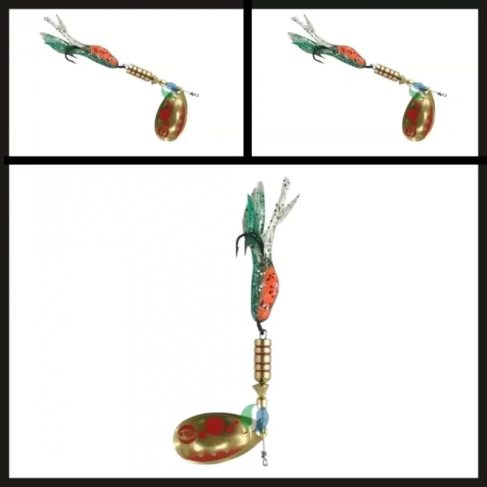 Uyguna-Yakala  390212 Altın/kırmızı Yemli No:2 Döner Kaşık Tondo Bubble-KAŞ.193