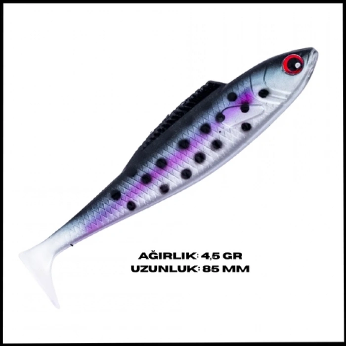 Uyguna-Yakala 4,5g 85mm -Titreşim Silikon Balık - UV Boyalı - H-1033-17