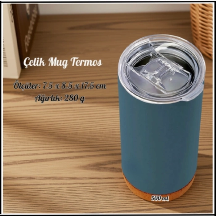 Uyguna-Yakala 500 ml-Kayrak Çelik Mug Termos-ERM.152