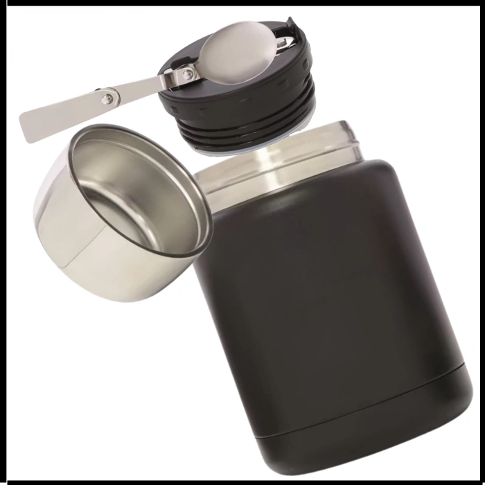 Uyguna-Yakala 500 ml - Siyah Çelik Yemek Termos - RM.203