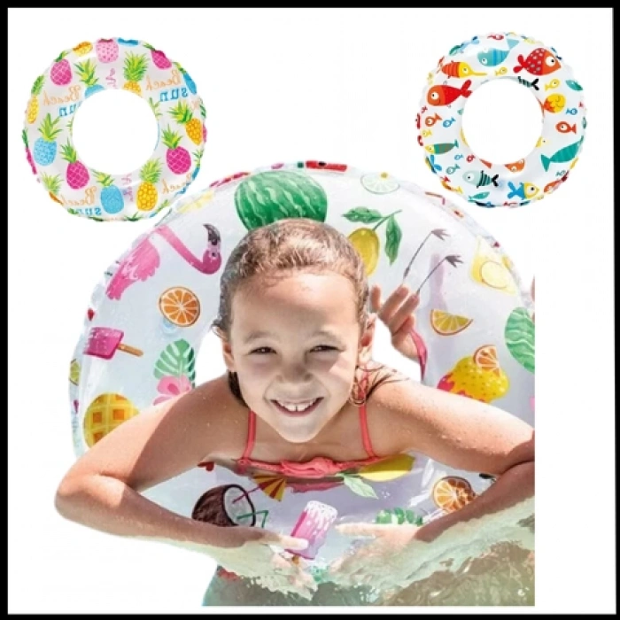 Uyguna-Yakala 51 cm- Desenli Çocuk Yüzme Simidi-İTL.040