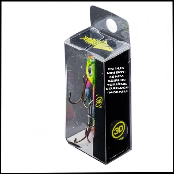 Uyguna-Yakala 7g 40mm- Titreşim Yem - Gökkuşağı Öfkesi - UV Boyalı-YEM.740