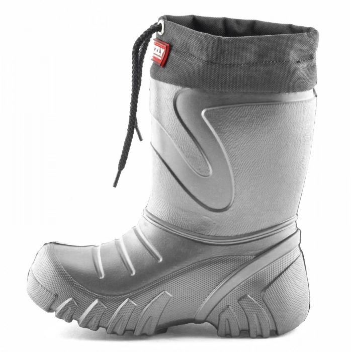 Uyguna-Yakala Yağmur Çizmesi Eva Çocuk Kürklü Gri -ME.057