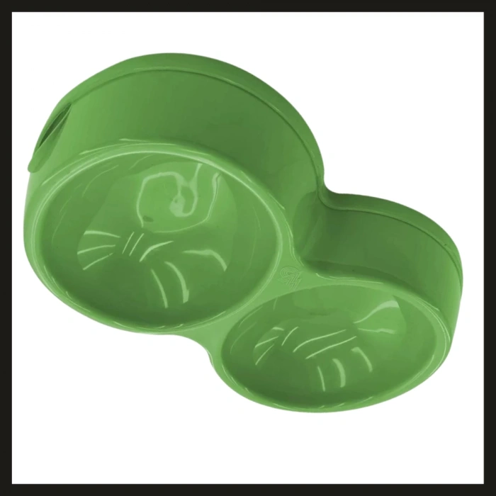 Uyguna-Yakala Yeşil 8566 Çiftli Kedi/köpek Mama Kabı-VCL.113