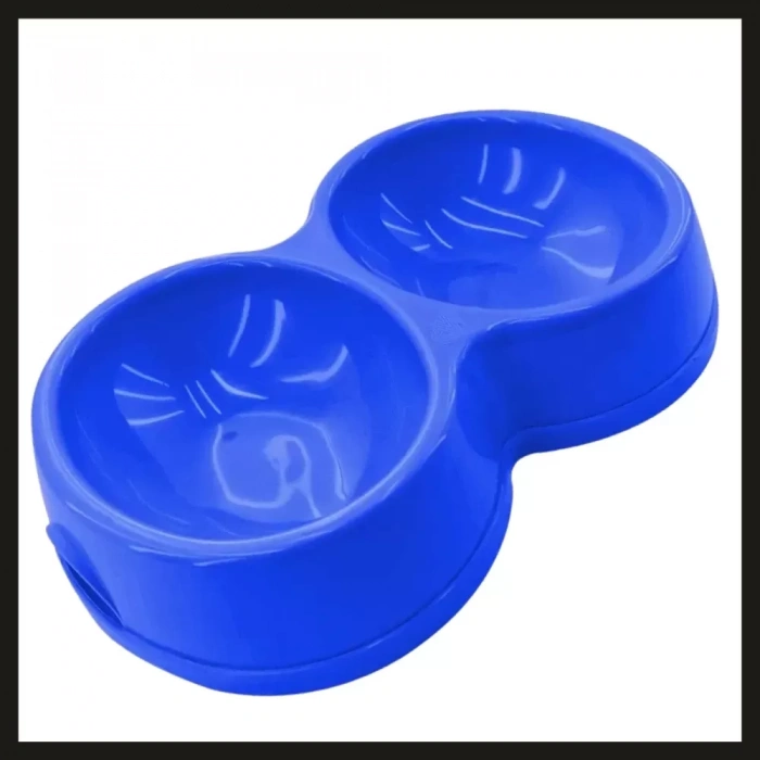Uyguna-Yakala 8566 Mavi Çiftli Kedi/köpek Mama Kabı-VCL.156