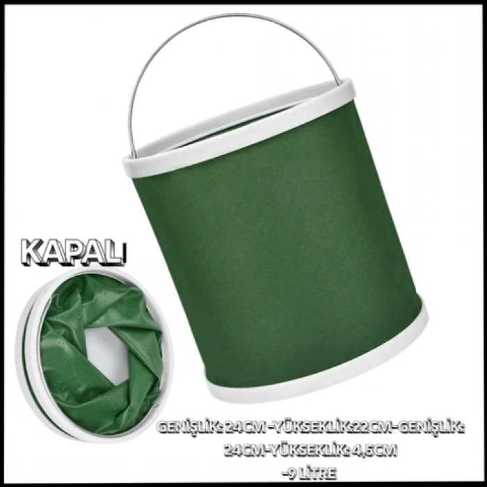 Uyguna-Yakala Haki Katlanabilir 9 Lt  Araç Yıkama Kovası-LZ.001