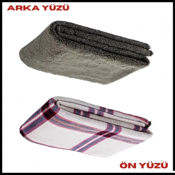 Uyguna-Yakala Acil Durum Battaniyesi Haki Ekose Peluş Polar Televizyon Battaniyesi-MLZ.307