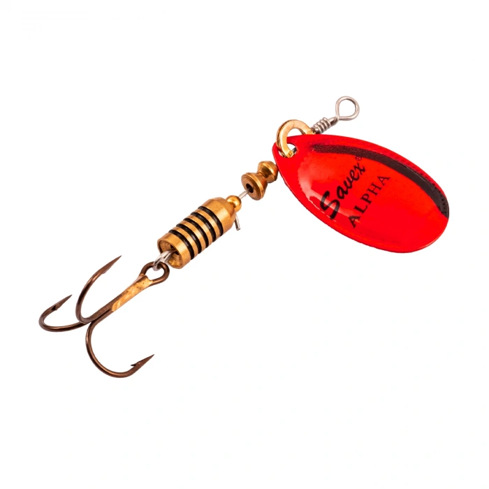 Uyguna-Yakala Alabalık Turna Döner Olta Kaşığı- Alpha - Platium Kırmızı - No:2