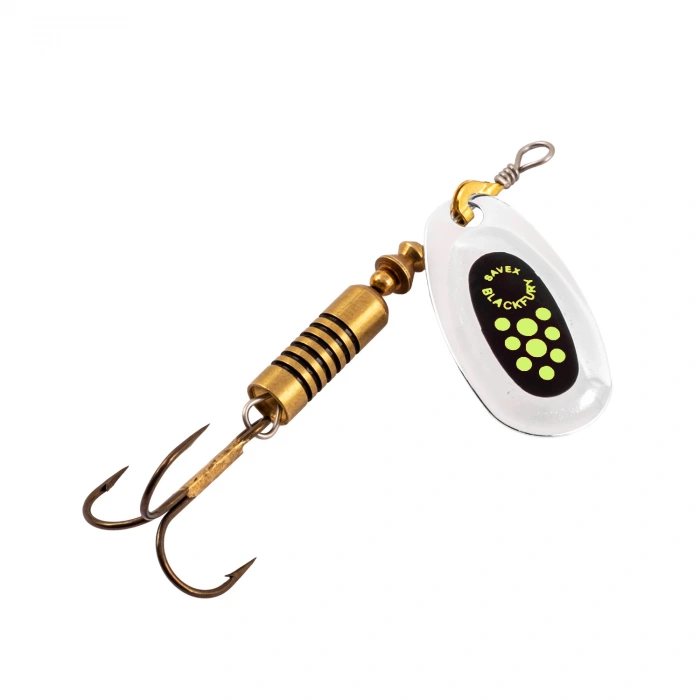 Uyguna-Yakala Alabalık Turna Döner Olta Kaşık - Black Fury - Fluo Sarı/Gümüş - No:3