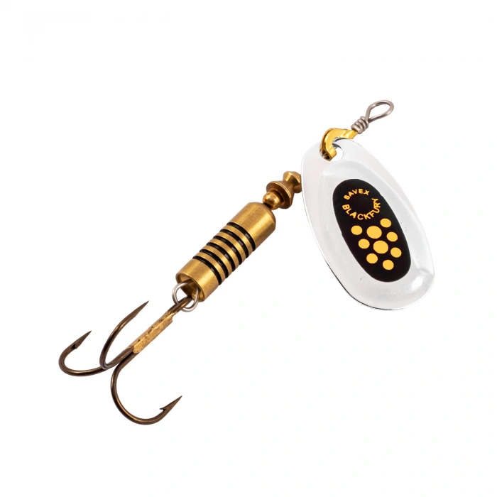 Uyguna-Yakala Alabalık Turna Döner Olta Kaşık - Black Fury - Sarı/Gümüş - No:2