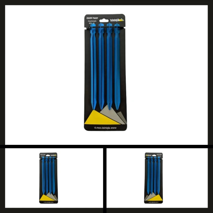 Uyguna-Yakala 18 Cm Mavi 4 Adet Alpinist Alüminyum 6061 Çadır Kazığı-DIR.088