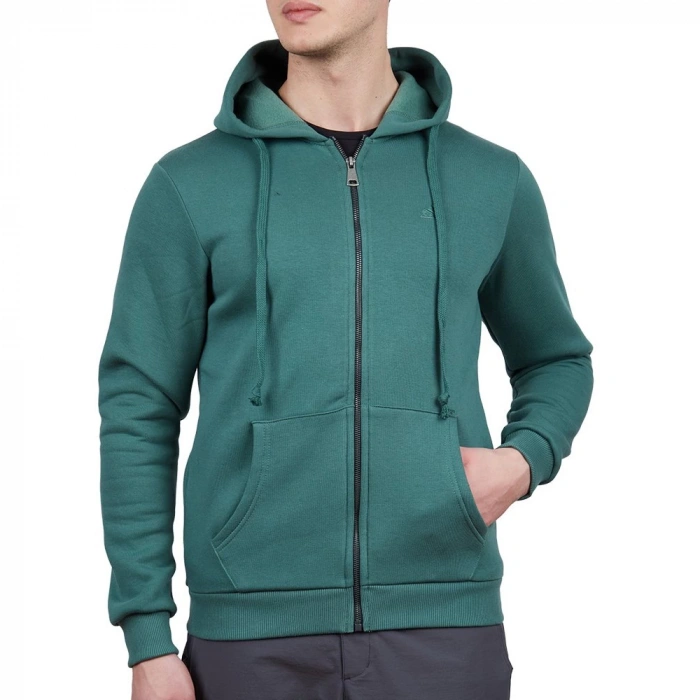 Uyguna-Yakala Sweatshirt Nefti Tam Fermuarlı Erkek-SH.413