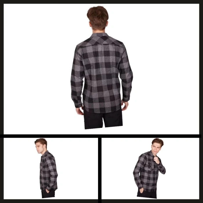 Uyguna-Yakala Antrasit  Erkek Ekose  Gömlek-LEK.080