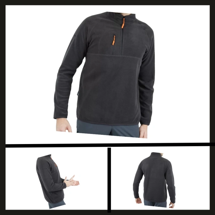 Uyguna-Yakala Polar Sweet Fermuarlı Erkek Antrasit -KAB.723