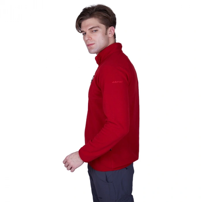 Uyguna-Yakala Polar Sweet Fermuarlı Erkek Bordo -KAB.719