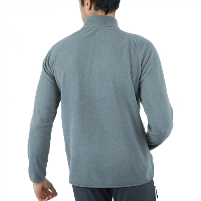 Uyguna-Yakala Polar Sweet Fermuarlı Erkek Gri -KAB.721