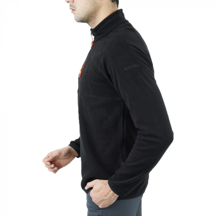 Uyguna-Yakala Polar Sweet Fermuarlı Erkek Siyah- KAB.722