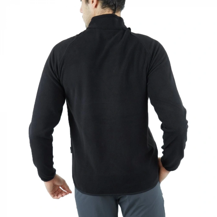 Uyguna-Yakala Polar Sweet Fermuarlı Erkek Siyah- KAB.722