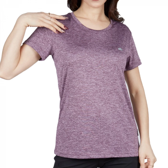 Uyguna-Yakala Kadın T-Shirt Eflatun-600800-E