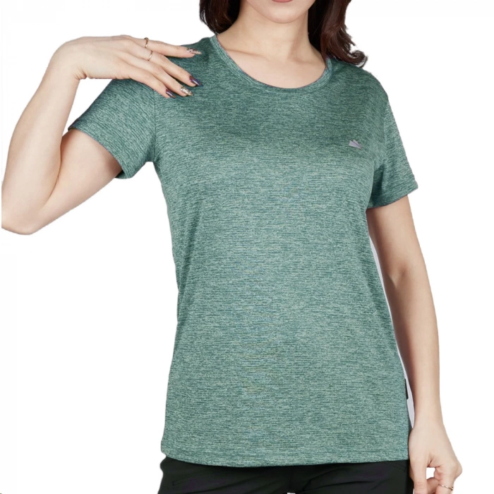 Uyguna-Yakala Kadın T-Shirt Yeşil-600800