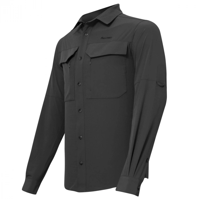 Uyguna-Yakala Alpinist Natriks Uzun Kollu Erkek Gömlek Antrasit (600702)