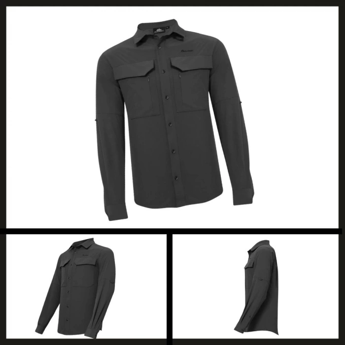 Uyguna-Yakala Alpinist Natriks Uzun Kollu Erkek Gömlek Antrasit (600702)