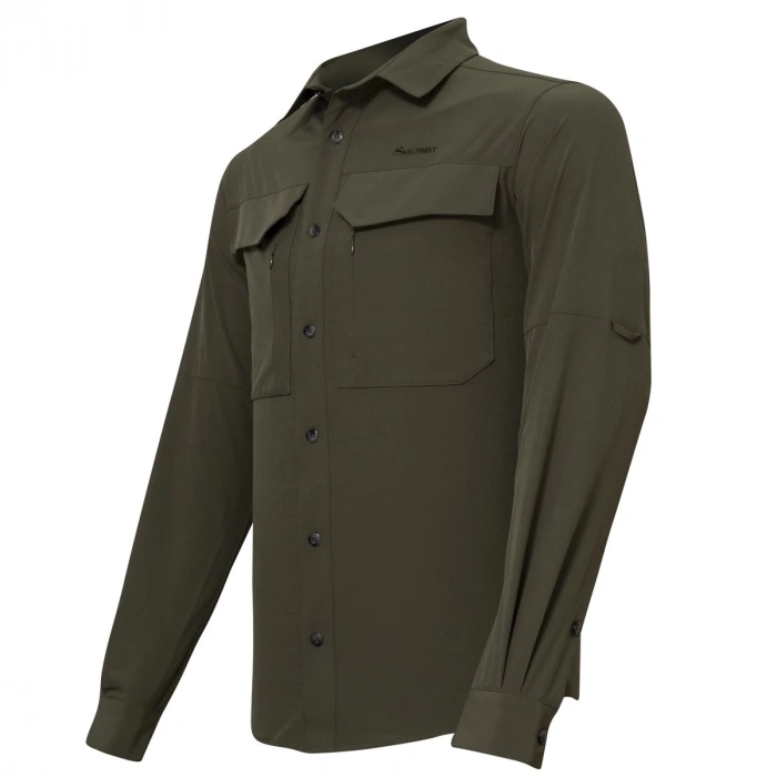 Uyguna-Yakala Haki Uzun Kollu Erkek Gömlek -LEK.078