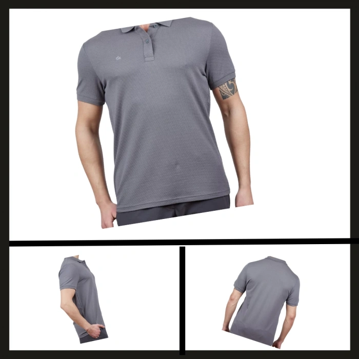 Uyguna-Yakala Erkek T-shirt Antrasit -SH.424