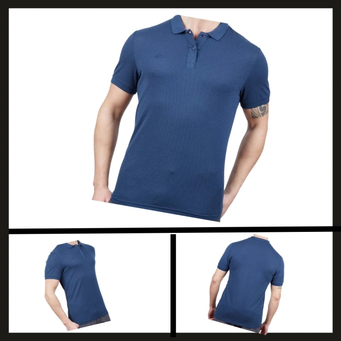 Uyguna-Yakala Erkek T-shirt Indigo -SH.428