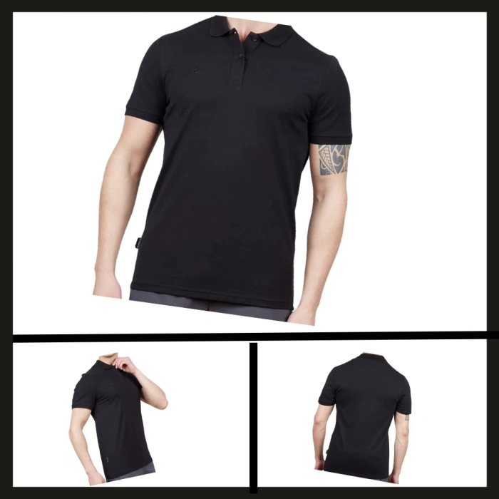 Uyguna-Yakala Siyah (600303) Alpinist Stratus Erkek Polo T-shirt-TSH.433