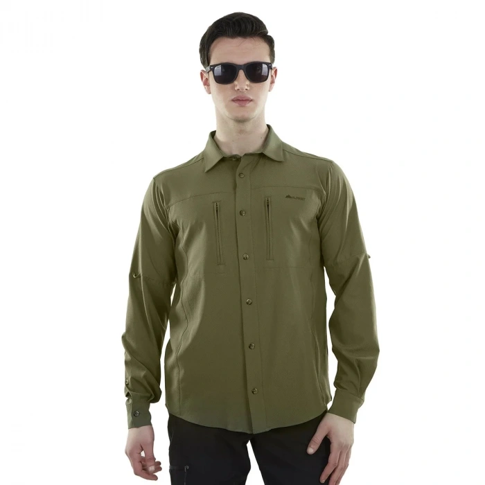 Uyguna-Yakala Haki  Uzun Kollu Erkek Gömlek -LEK.072