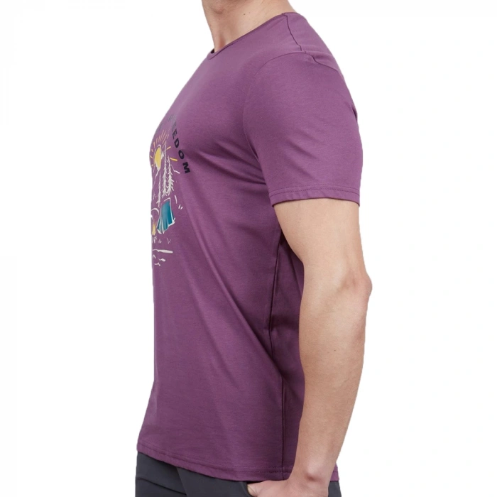 Uyguna-Yakala Erkek T-Shirt Mürdüm-605-M