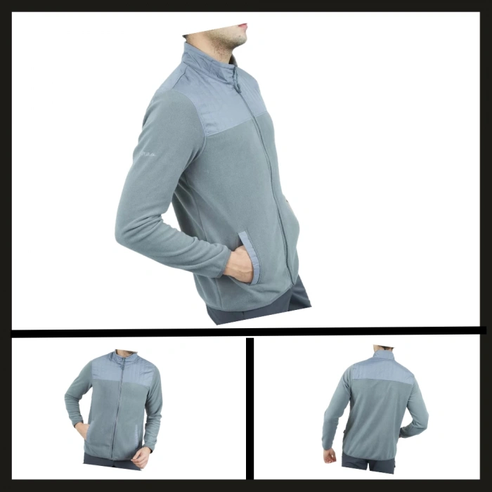 Uyguna-Yakala  Erkek Polar Mont Gri Melanj-KAB.700