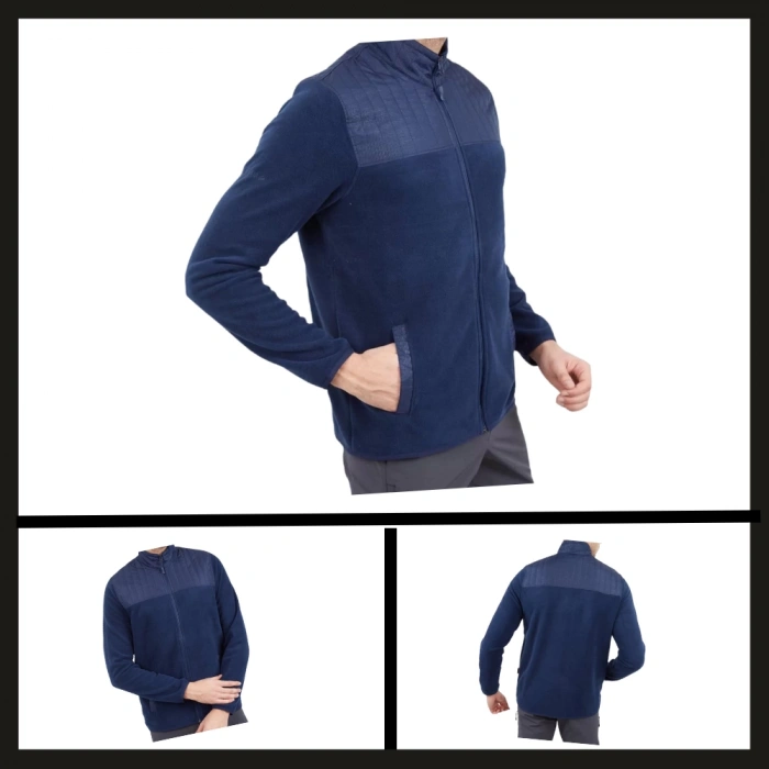 Uyguna-Yakala İndigo Erkek Polar Mont-KAB.701