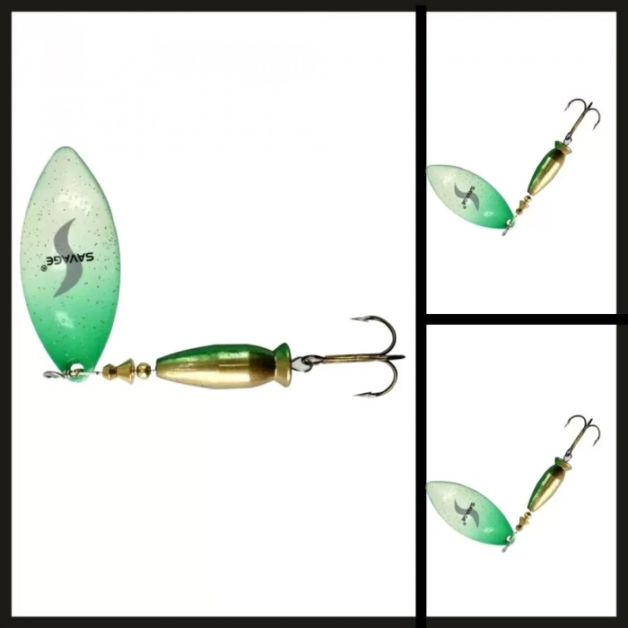 Uyguna-Yakala Alt Beyaz/ Üst Yeşil No:2/16 Gr Long Döner Kaşık-KAŞ.101