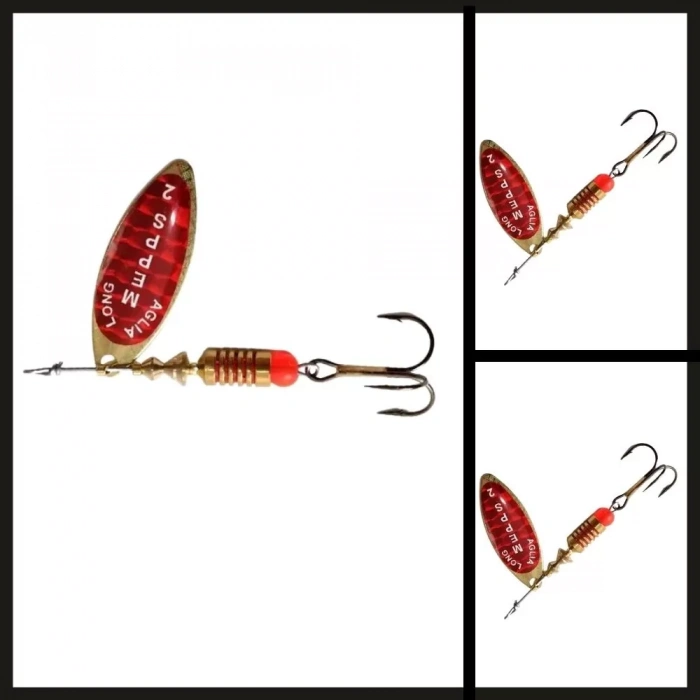 Uyguna-Yakala Altın-kırmızı Söğüt No:2 Mepps Aglia Long Redbo-KAŞ.403