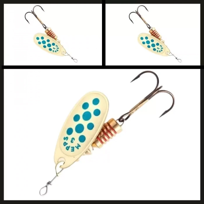 Uyguna-Yakala Altın/mavi Noktalı No:0 Comet Döner Kaşık-ÖKŞ.060