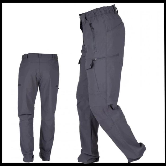 Uyguna-Yakala Antrasit Pantolon - Su Kaydırıcı Kumaş - Kargo Cepli - 906-A