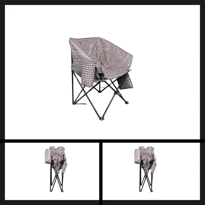 Uyguna-Yakala Kare Desenli Argeus Balcony Comfort Katlanabilir Kamp Sandalyesi-TAB.065