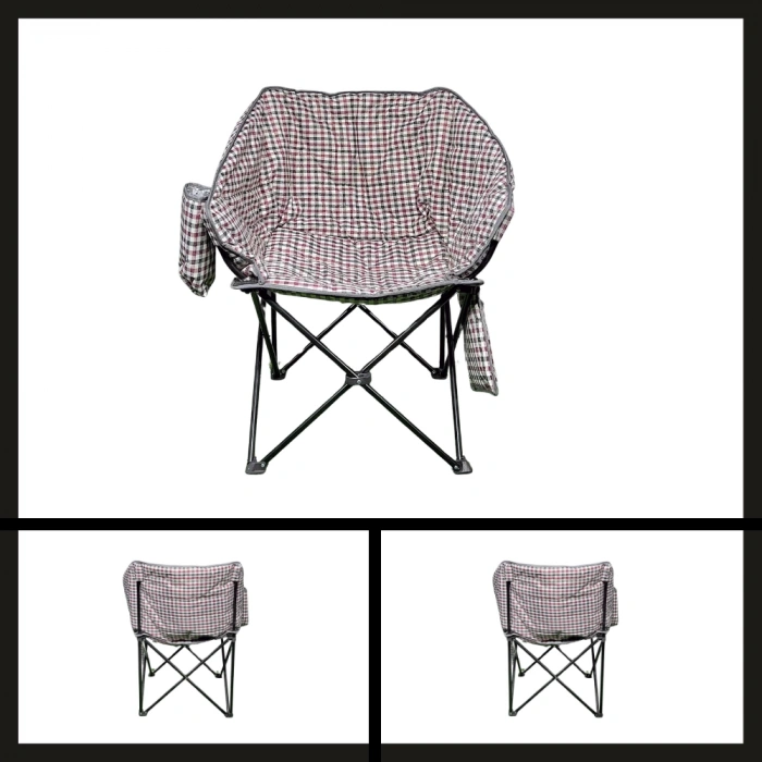 Uyguna-Yakala Kare Desenli Argeus Balcony Comfort Katlanabilir Kamp Sandalyesi-TAB.065