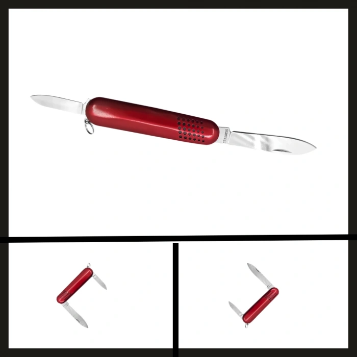 Uyguna-Yakala Kırmızı (k5017-30) Argeus Çift Ağızlı Cep Çakısı-CAK.419