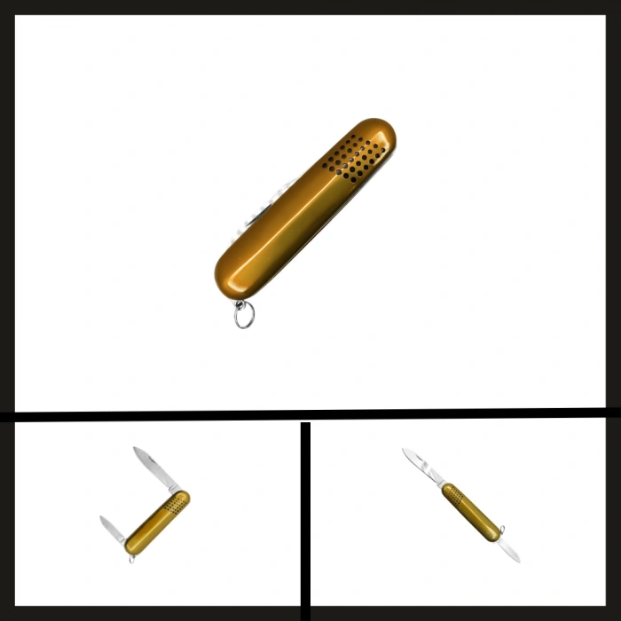 Uyguna-Yakala k5017-30 Argeus Çift Ağızlı Cep Çakısı Sarı-CAK.423