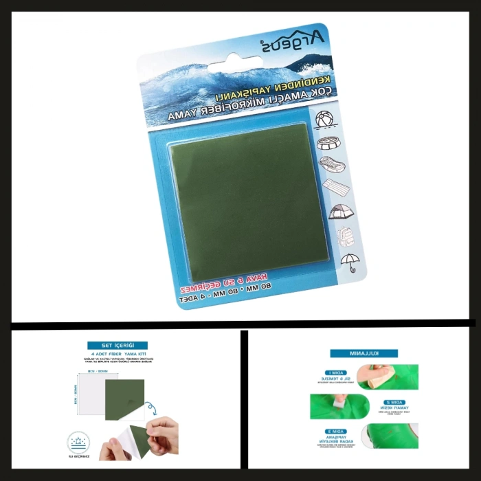 Uyguna-Yakala Mont, Şemsiye, Şişme Yatak Haki Kendinden Yapışkanlı Tamir Yaması-DIR.119