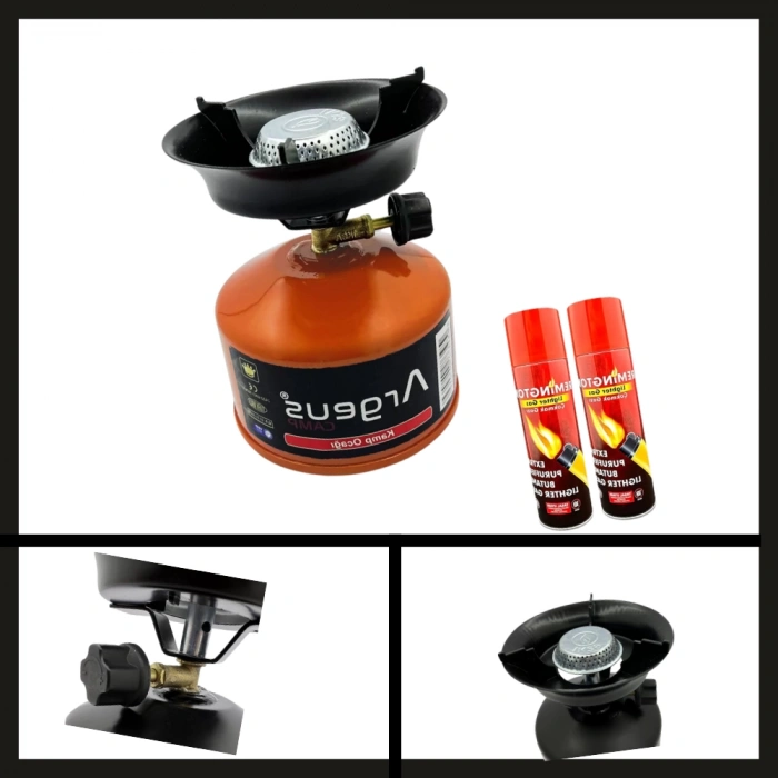 Uyguna-Yakala Turuncu Stone Kamp Ocağı Ve Çakmak Gazı Seti-YKT.193