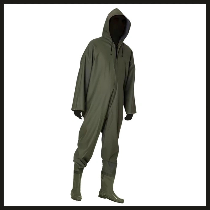 Uyguna-Yakala Arısan Kapşonlu Çizmeli Boy Tulum