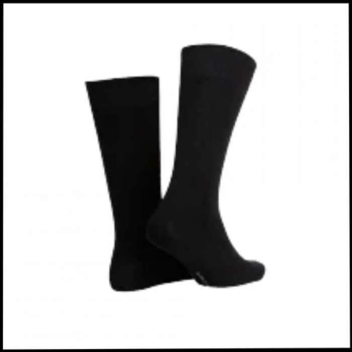 Uyguna-Yakala Siyah Bambu Çorap-TS4-S