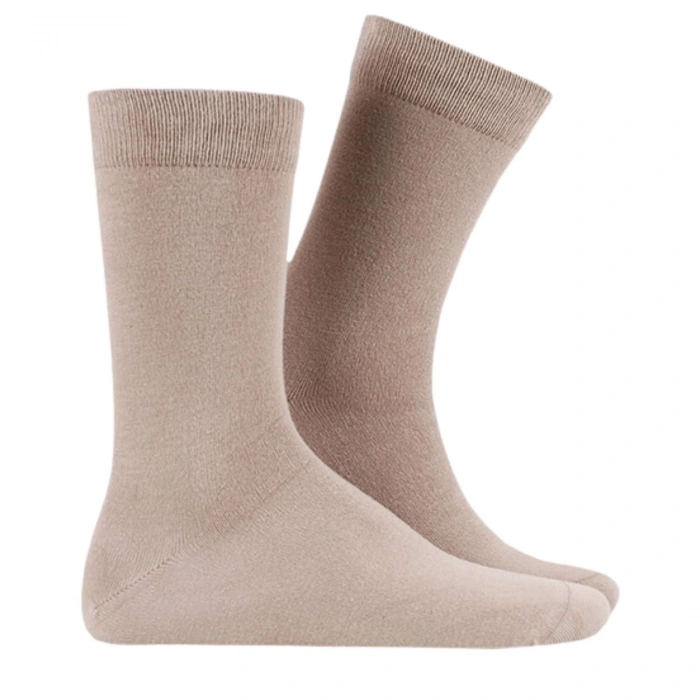 Uyguna-Yakala Bambu Çorap - Thermoform - Bej