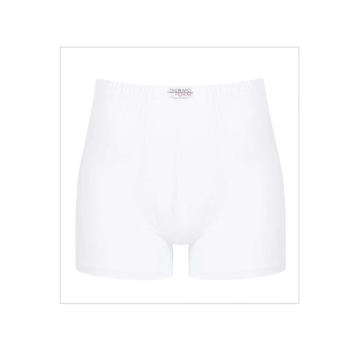 Uyguna-Yakala Bambu Erkek Boxer Short - Thermoform - Beyaz