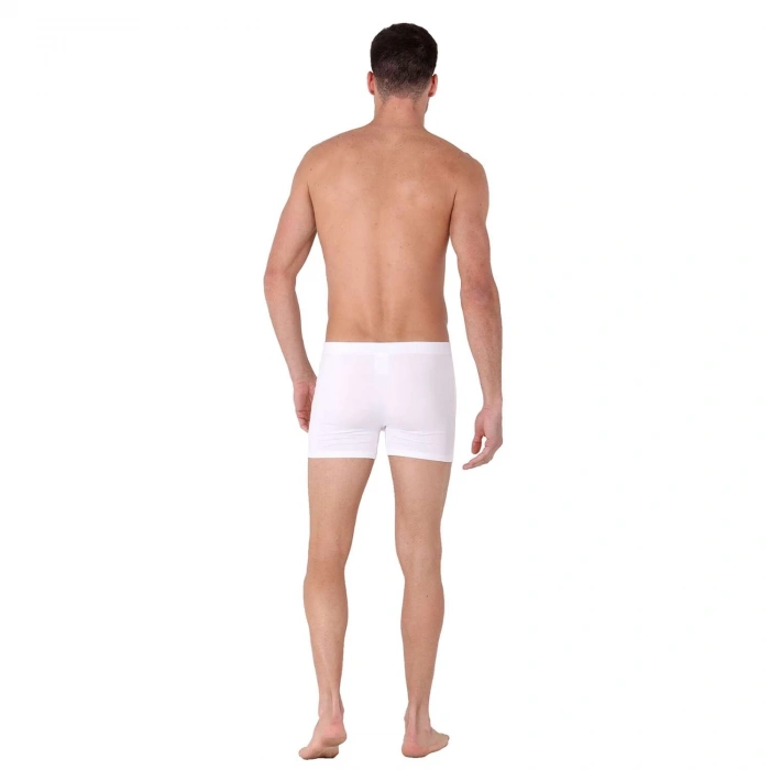 Uyguna-Yakala Bambu Erkek Boxer Short - Thermoform - Beyaz